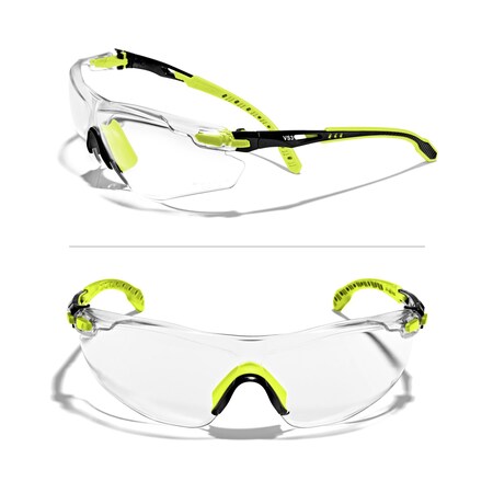 Defender Safety VS3, Safety Glasses, Clear Lens, Safety Yellow Frame, 1 PR OF-VS3-07